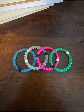 Set of 4 Lokai Bracelets - Blue, White, Pink, Green